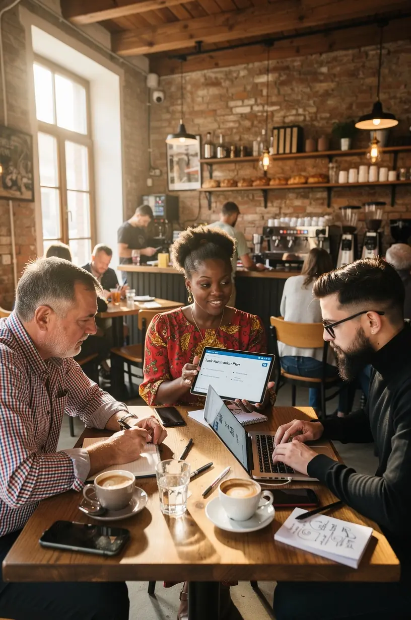 Imagine ilustrativă cu diverse instrumente digitale utilizate pentru gestionarea productivității și organizarea proiectelor complexe.