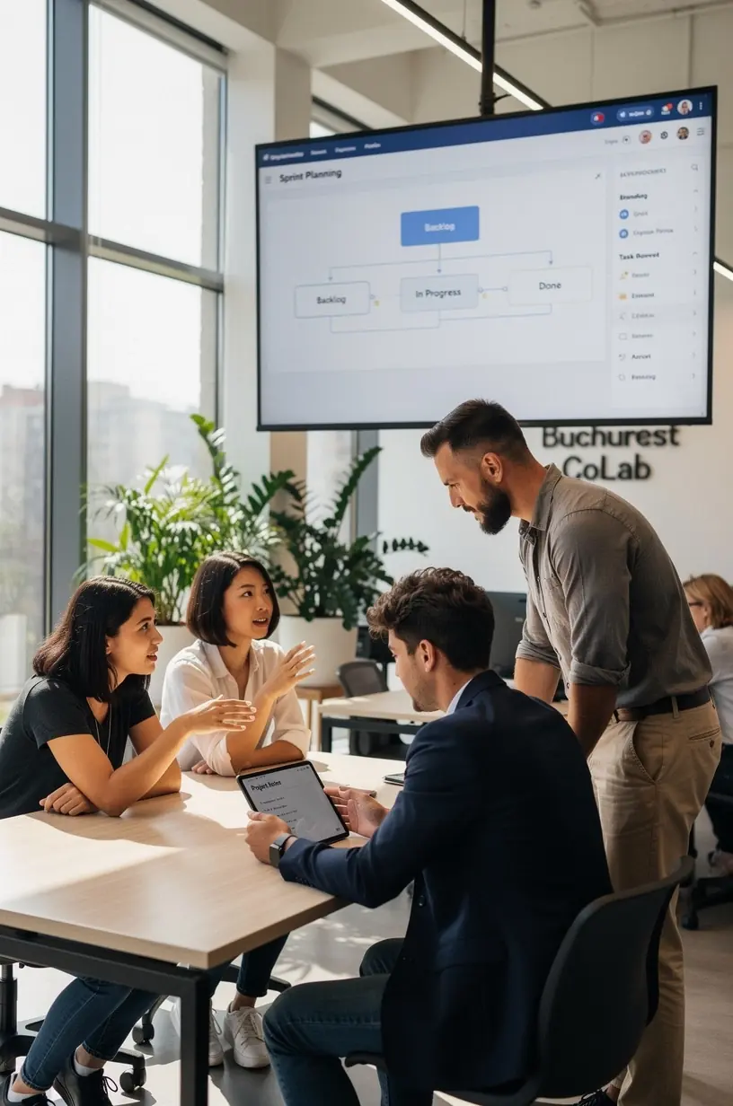 Grafice comparative care arată creșterea eficienței și reducerea timpului de execuție a taskurilor prin implementarea sistemelor automate.